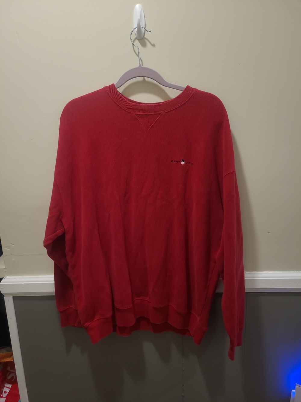 GANT Crew Neck Cotton Red Jumper Sweater Mens Size XL